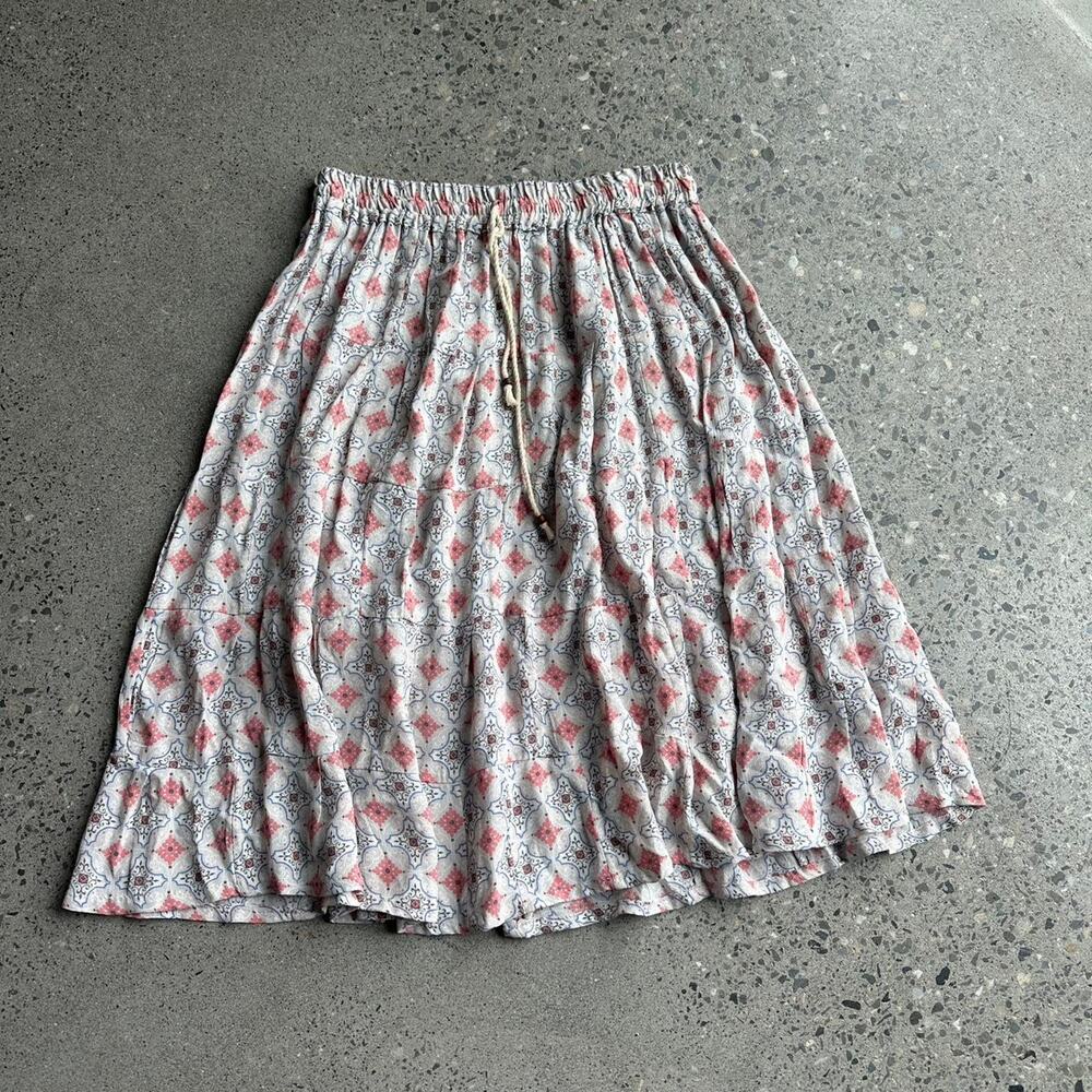 Just Cruisin Women’s Free Size Vintage Printed Midi Skirt Rayon Boho Summer